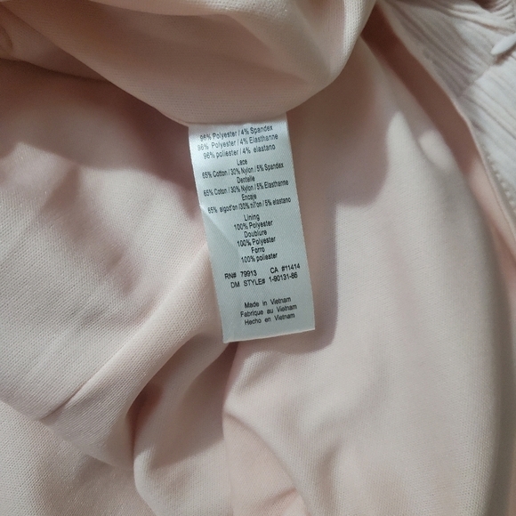 NWOT MOTHERHOOD PINK SLEEVELESS SHIFT DRESS W/LACE TOP/FULLY LINED/SIZE LARGE - Picture 9 of 12